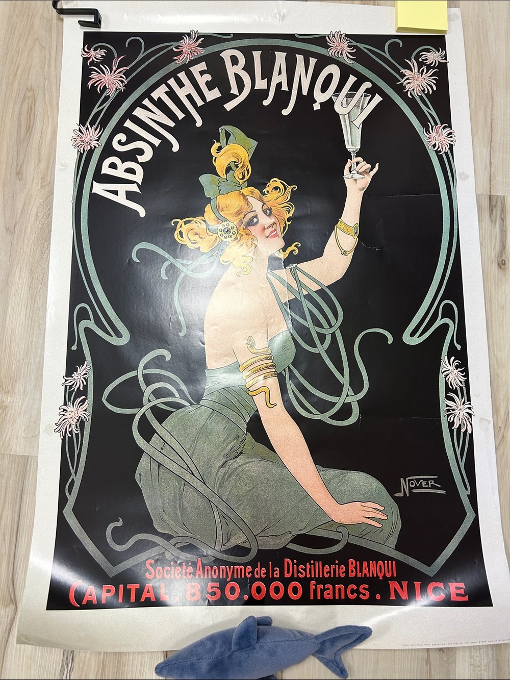 Absinthe Blanqui Vintage Art Poster - Black & Green